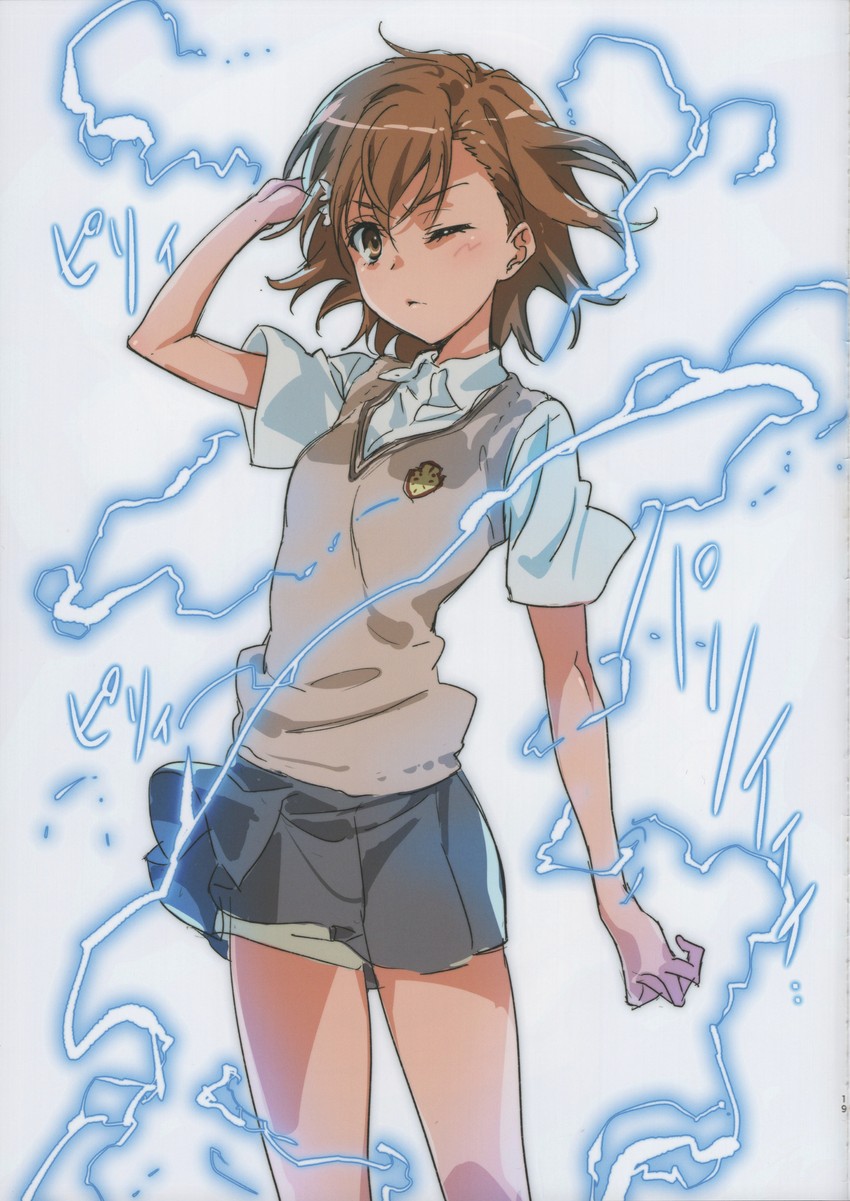 misaka mikoto (toaru majutsu no index and 1 more) drawn by isshi_pyuma