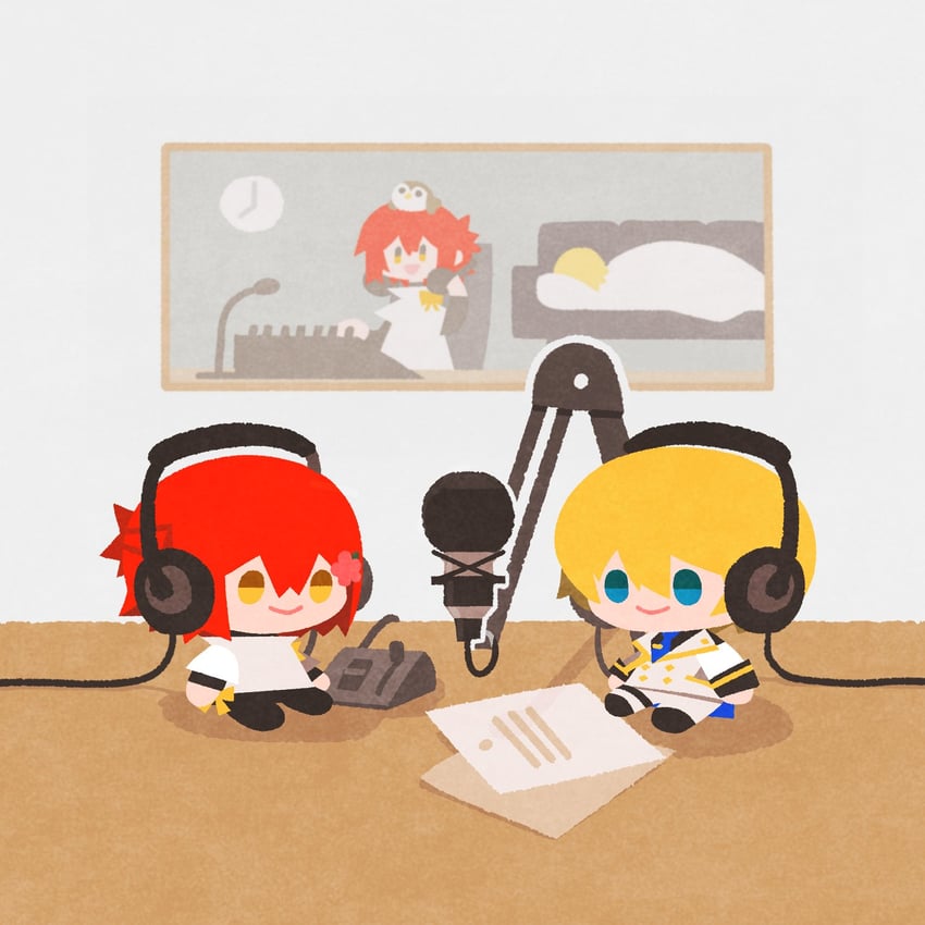hanasaki miyabi, kishido temma, and kyomu suzume (holostars) drawn by kaku_sugar