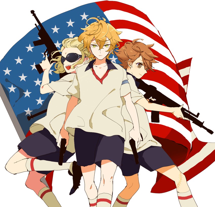 ichinose kazuya, mark kruger, and dylan keith (inazuma eleven) drawn by lastgray