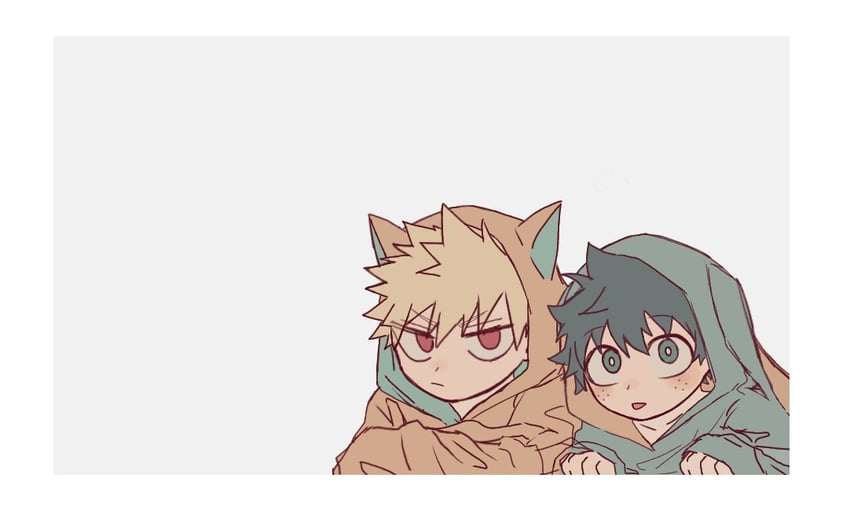 midoriya izuku and bakugou katsuki (boku no hero academia) drawn by ice_0377