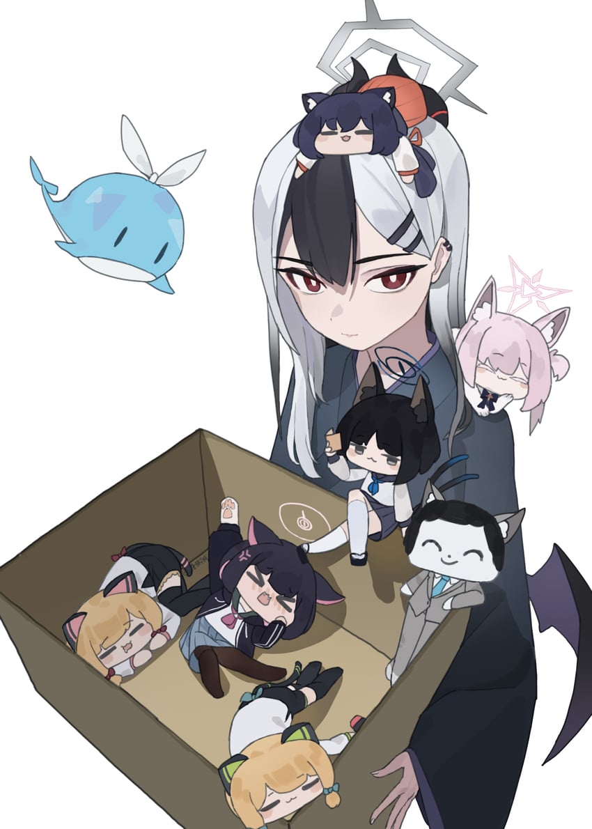 sensei, doodle sensei, kazusa, kayoko, momoi, and 4 more (blue archive) drawn by tangchaosixie