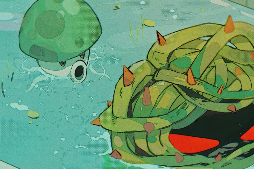 tangle kelp and sea-shroom (plants vs. zombies) drawn by hightguy