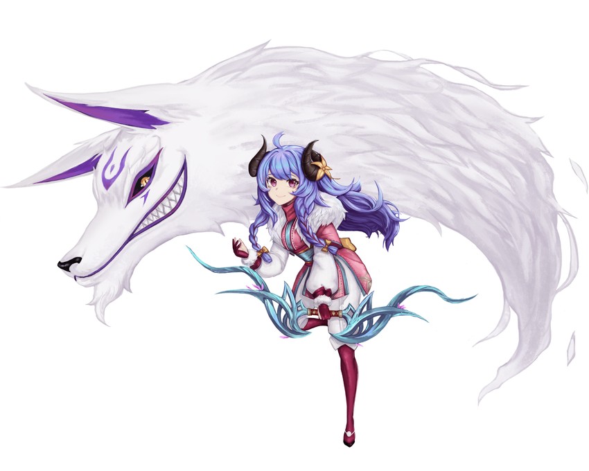 kindred, lamb, wolf, and spirit blossom kindred (league of legends) drawn by copy_(kjkjant)