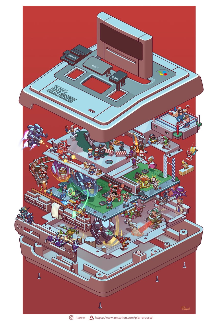 link, kirby, samus aran, mario, zero, and 37 more (final fantasy and 32 more) drawn by pierre_roussel