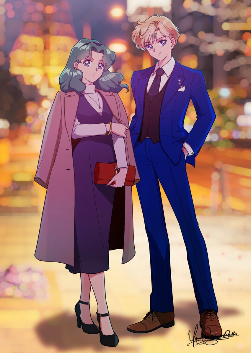 ten'ou haruka and kaiou michiru (bishoujo senshi sailor moon) drawn by dj_jdite