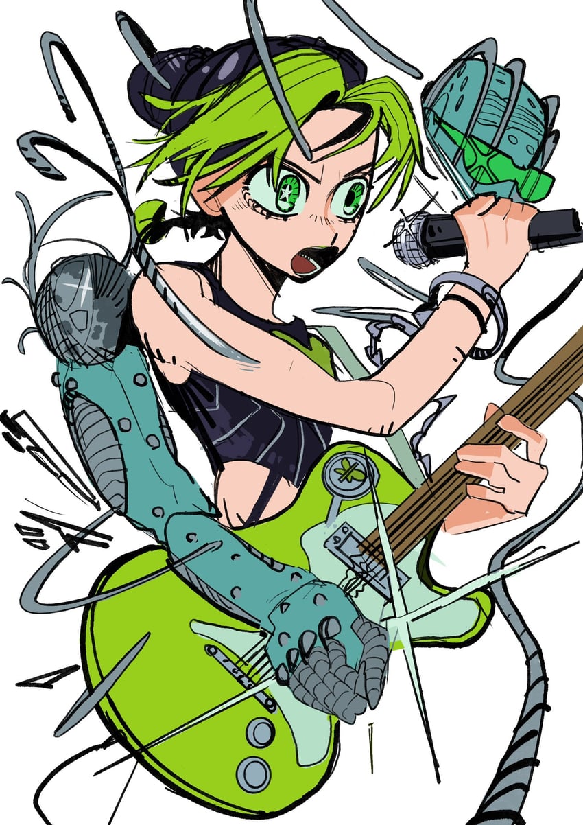 kujo jolyne and stone free (jojo no kimyou na bouken and 1 more) drawn by nineinsweet