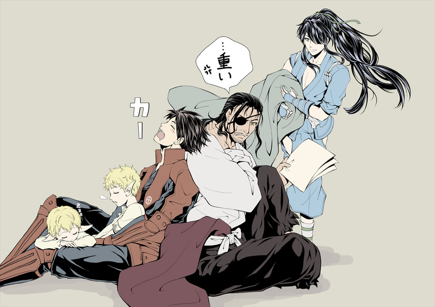 nasu no yoichi, shimazu toyohisa, and oda nobunaga (drifters) drawn by kisaragi_seika