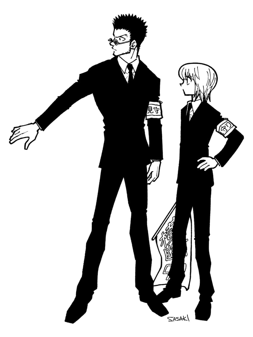 kurapika and leorio paladiknight (hunter x hunter) drawn by sasaki_koguma