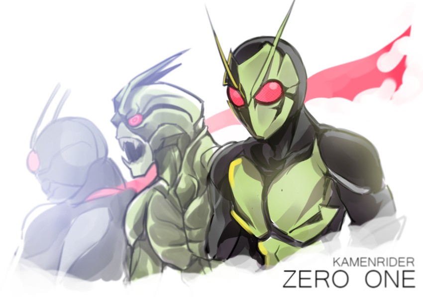 kamen rider 1, kamen rider zero-one, and kamen rider shin (kamen rider and 2 more) drawn by ditienan_ddn