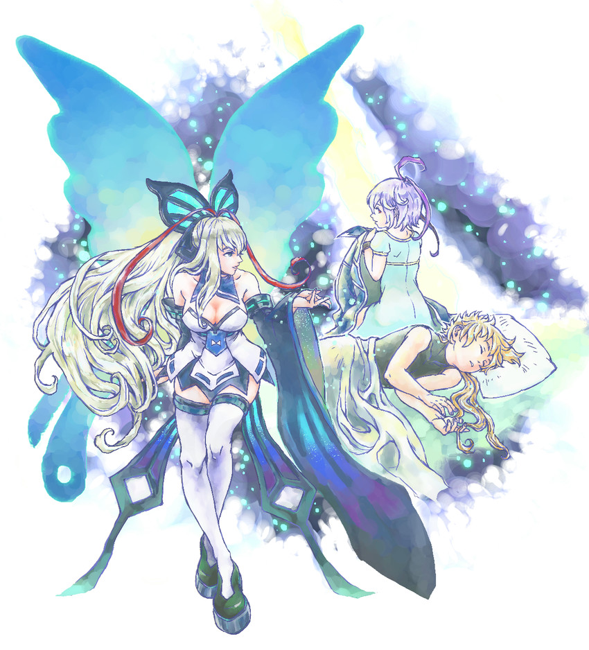 lumen, gunvolt, and joule (azure striker gunvolt and 1 more) drawn by kotetsu_(hiryuunokotetsu)