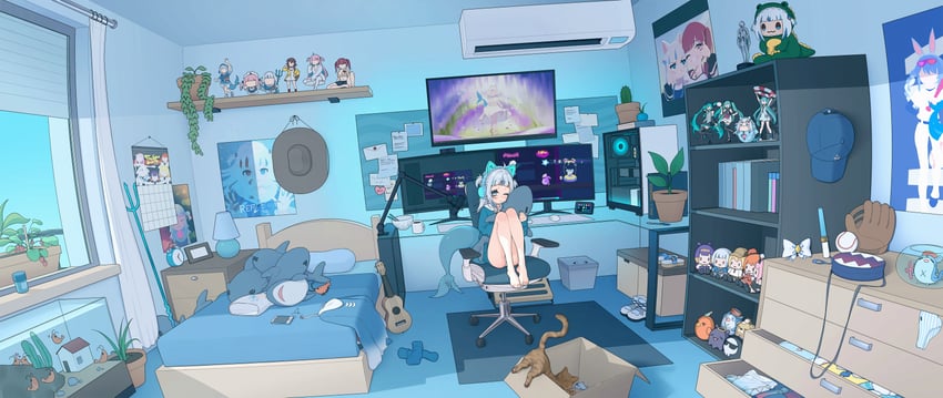 hatsune miku, gawr gura, houshou marine, mori calliope, usada pekora, and 17 more (hololive and 5 more) drawn by lucasyecla99