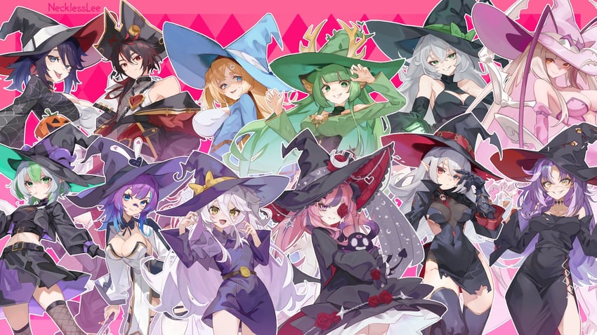 ironmouse, kson, zentreya, melody, apricot the lich, and 9 more (vshojo) drawn by necklesslee
