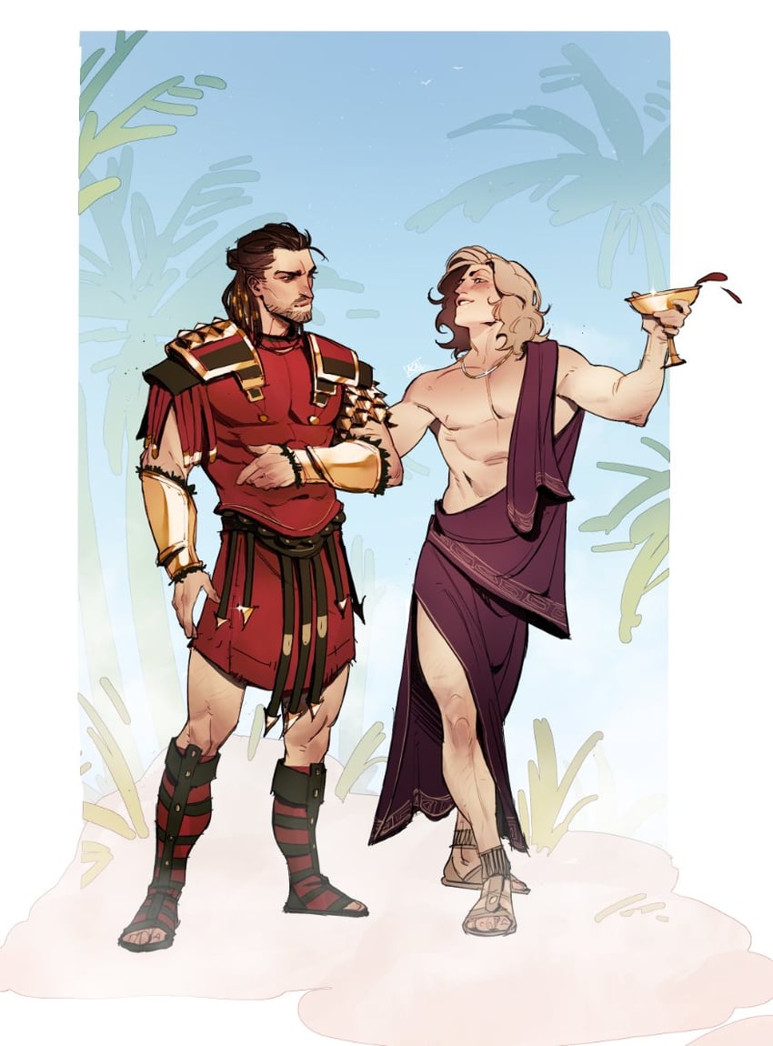 alexios and alkibiades (assassin's creed and 1 more) drawn by aca_sonia