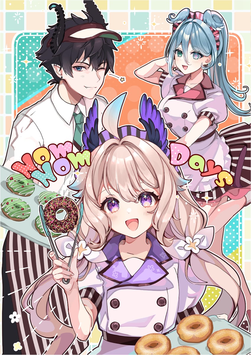 elira pendora, enna alouette, and ren zotto (nijisanji and 1 more) drawn by puracotte
