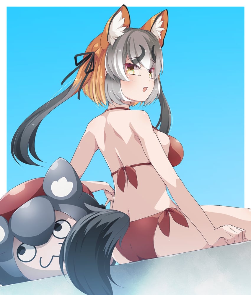 island fox and kanihai (kemono friends and 1 more) drawn by drias