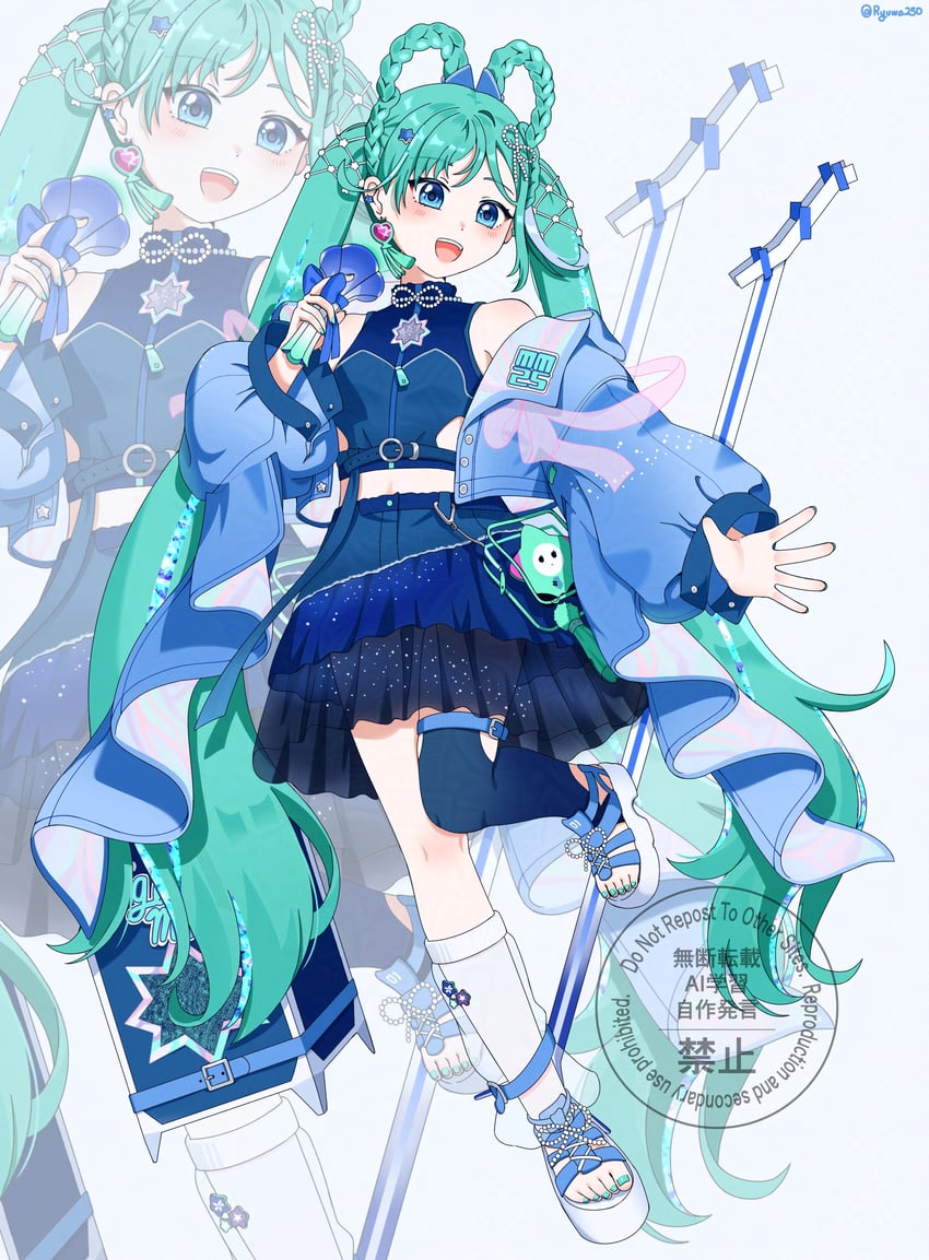 hatsune miku and magical mirai miku (vocaloid and 1 more) drawn by anastry_00