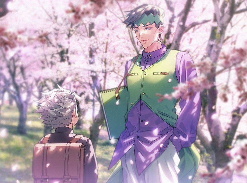 kishibe rohan and hirose koichi (jojo no kimyou na bouken and 1 more) drawn by k_(gear_labo)