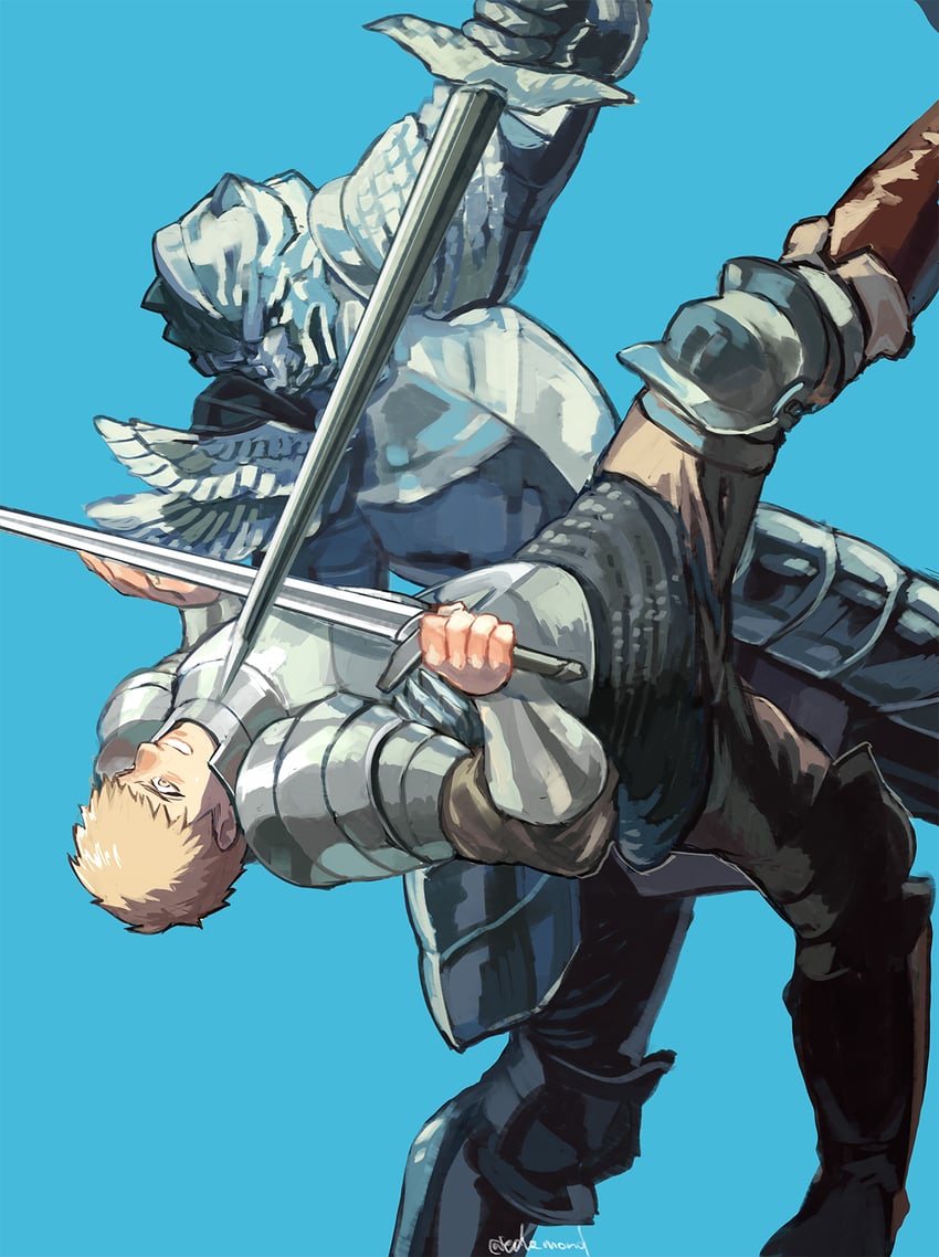 laios touden and living armor (dungeon meshi) drawn by edo_mond_(edoedoedomond)
