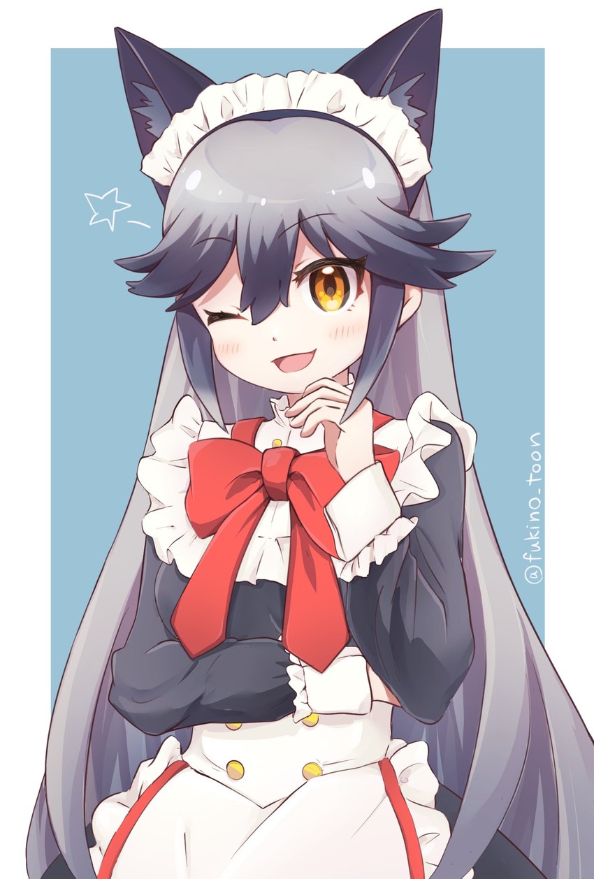 silver fox (kemono friends and 1 more) drawn by fukino_too