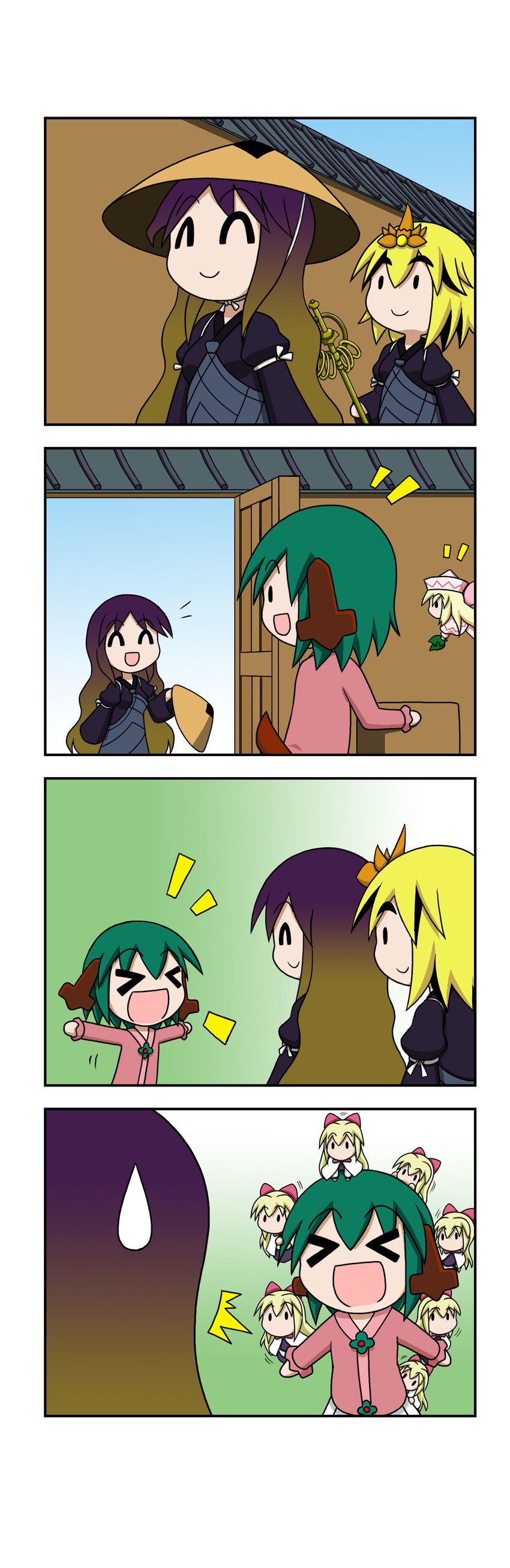 hijiri byakuren, shanghai doll, toramaru shou, kasodani kyouko, and lily white (touhou) drawn by rakugaki-biyori