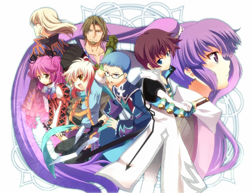 sophie, asbel lhant, cheria barnes, pascal, hubert ozwell, and 2 more (tales of and 1 more) drawn by aro