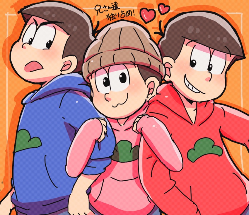 matsuno osomatsu, matsuno karamatsu, and matsuno todomatsu (osomatsu and 1 more) drawn by hizirimode