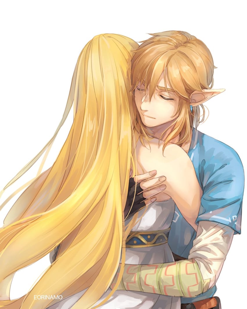 link and princess zelda (the legend of zelda and 1 more) drawn by eorinamo
