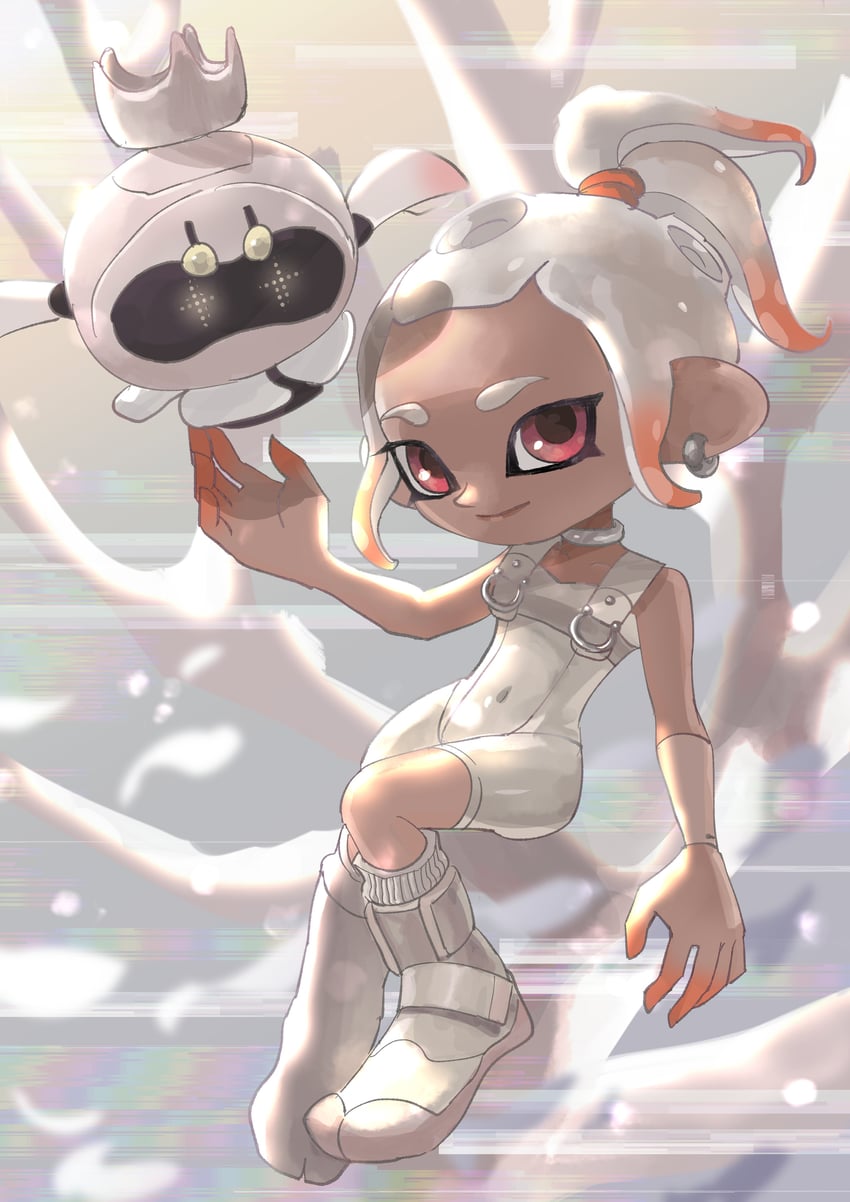 octoling player character, octoling girl, pearl, agent 8, and pearl drone (splatoon and 2 more) drawn by koyomi_yamai