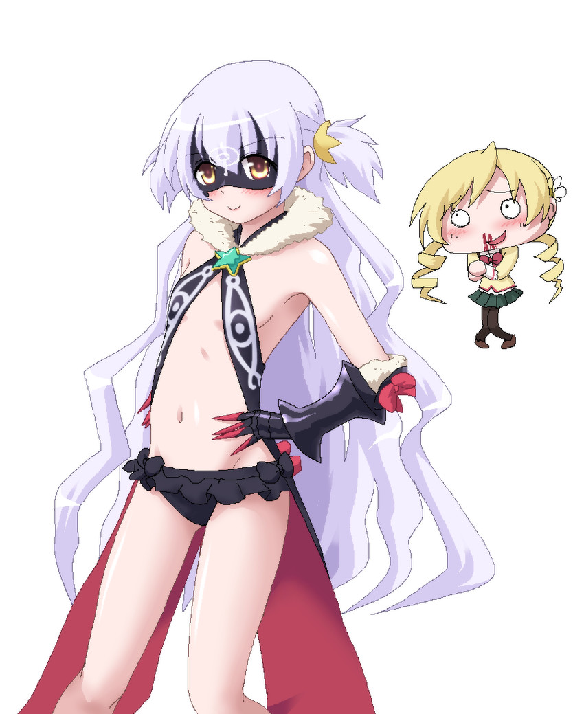 tomoe mami, momoe nagisa, and venera-sama (mahou shoujo madoka magica and 2 more) drawn by hayashiya_zankurou