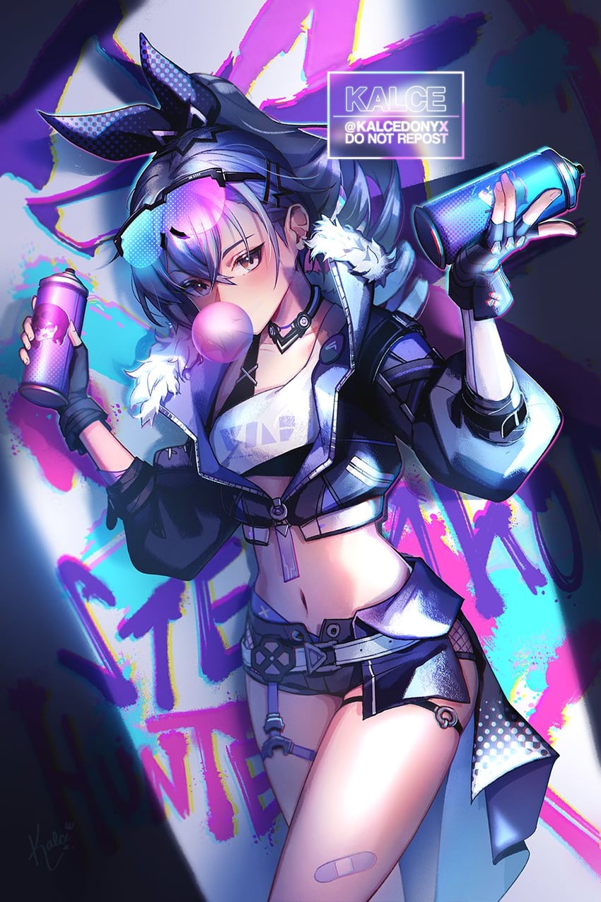 silver wolf (honkai and 1 more) drawn by kalcedonyx