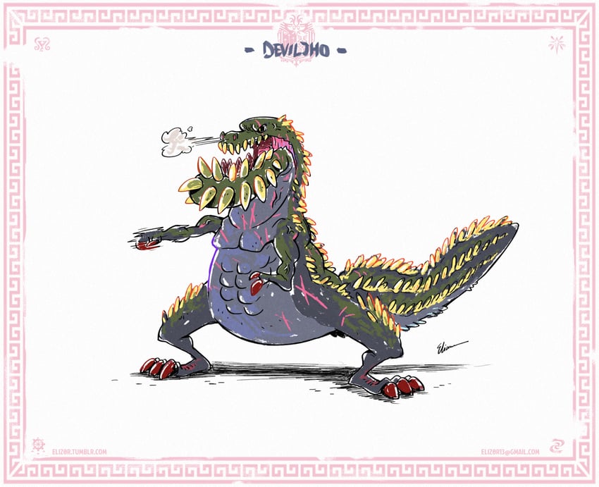 deviljho (monster hunter and 2 more) drawn by eliz0r