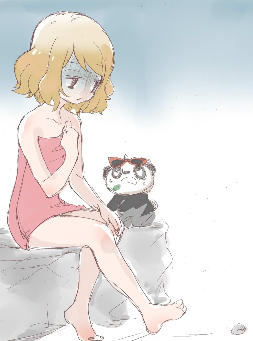 serena and pancham (pokemon and 1 more) drawn by chorimokki