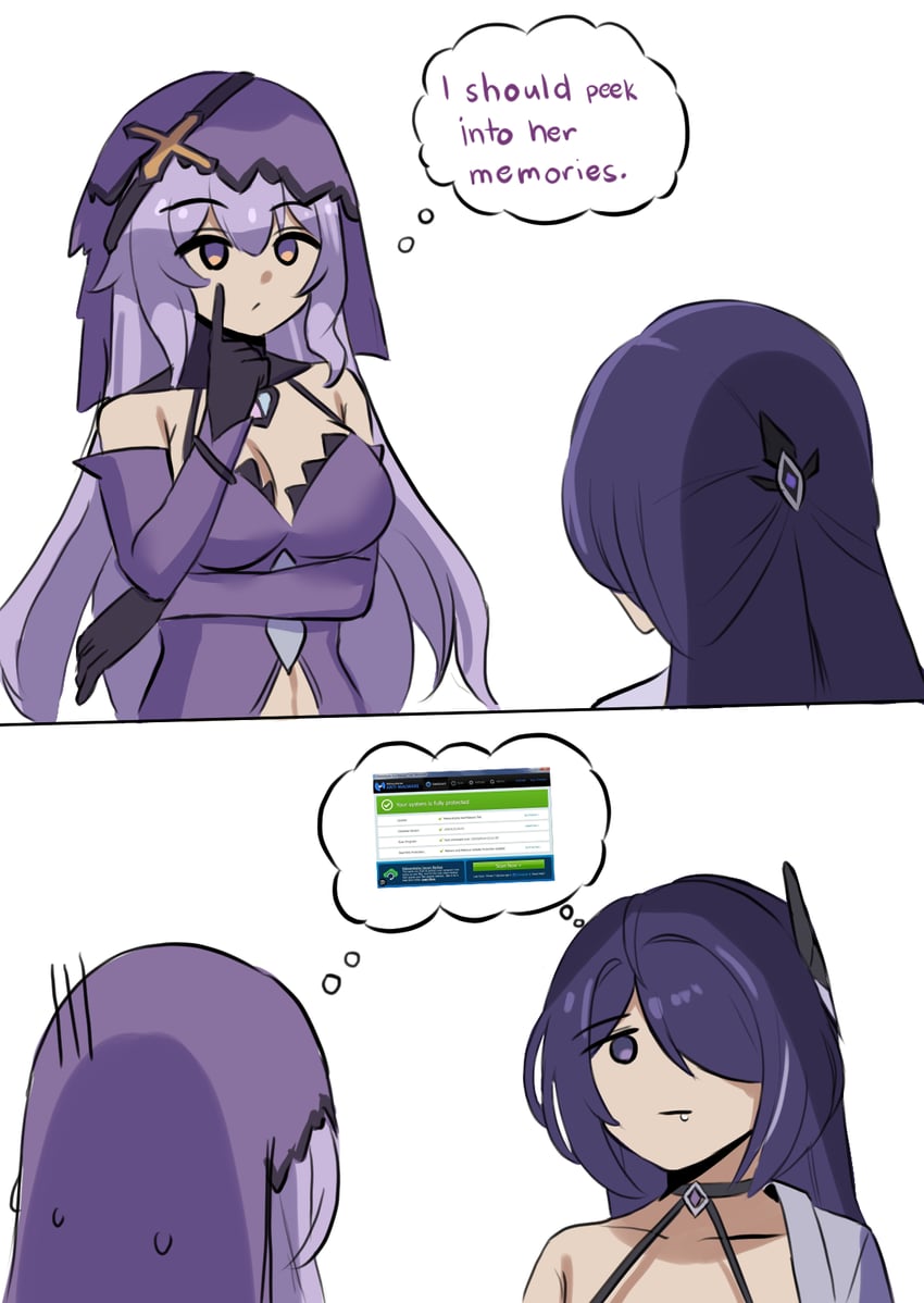 acheron and black swan (honkai and 3 more) drawn by iog626