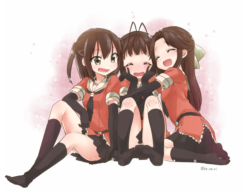 sendai, naka, and jintsuu (kantai collection) drawn by koruri