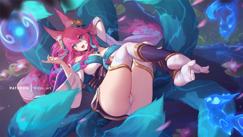 ahri and spirit blossom ahri (league of legends) drawn by mitsu_(mitsu_art)