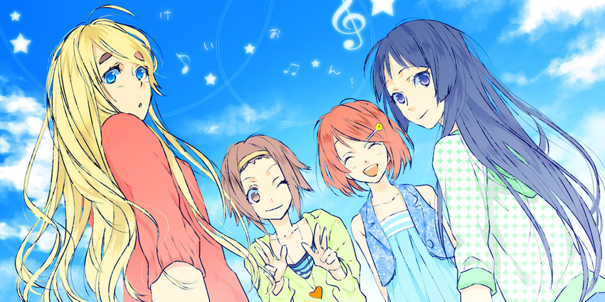 akiyama mio, hirasawa yui, tainaka ritsu, and kotobuki tsumugi (k-on!) drawn by clooo