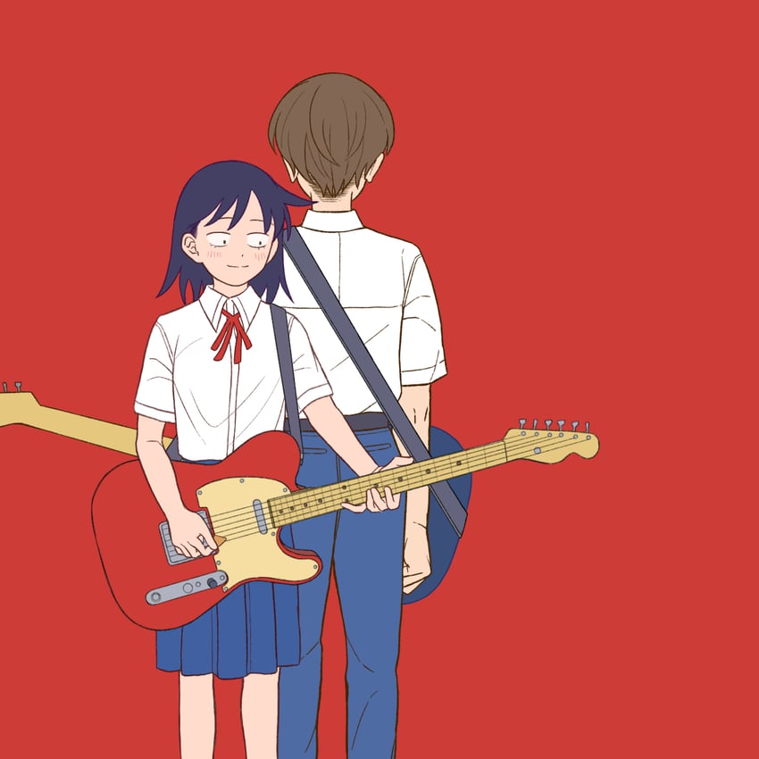 hatono chihiro and takami kouki (futsuu no keion-bu) drawn by sitesitei