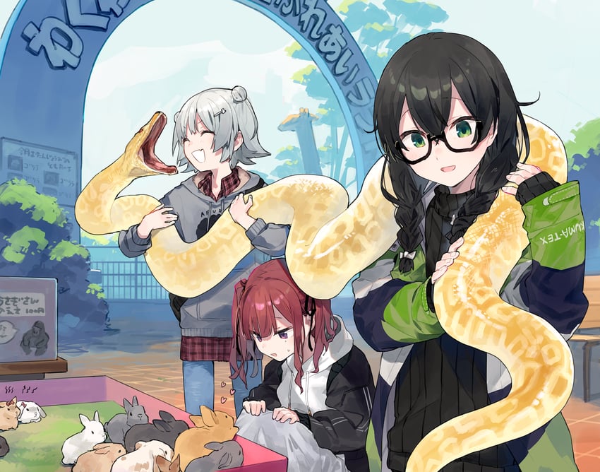 koharu rikka, natsuki karin, and hanakuma chifuyu (synthesizer v and 1 more) drawn by hitogome