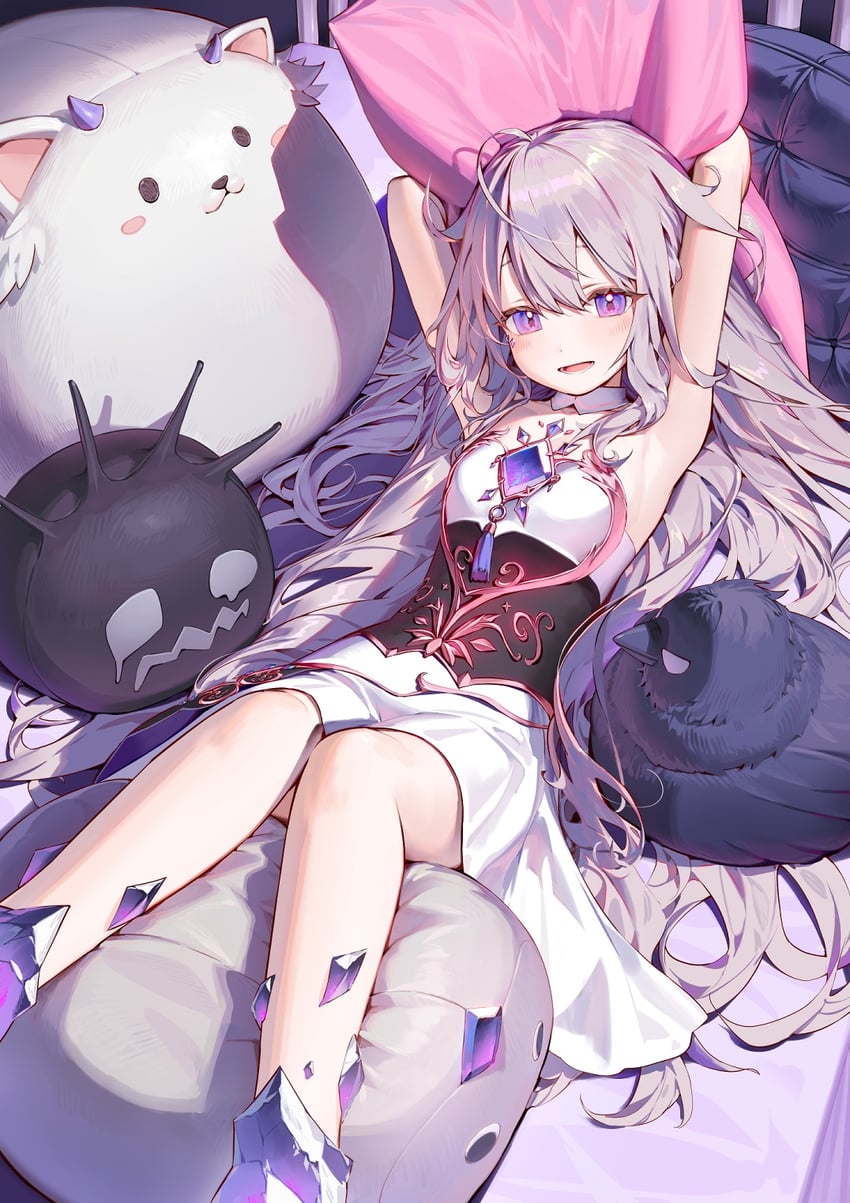 koseki bijou, yorick, pebble, perroccino, and shadow (hololive and 1 more) drawn by kitada_mo