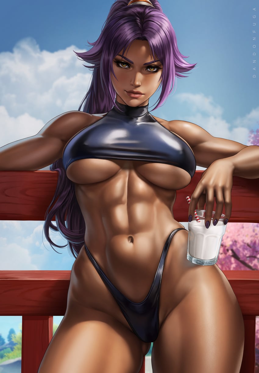 shihouin yoruichi (bleach) drawn by dandon_fuga