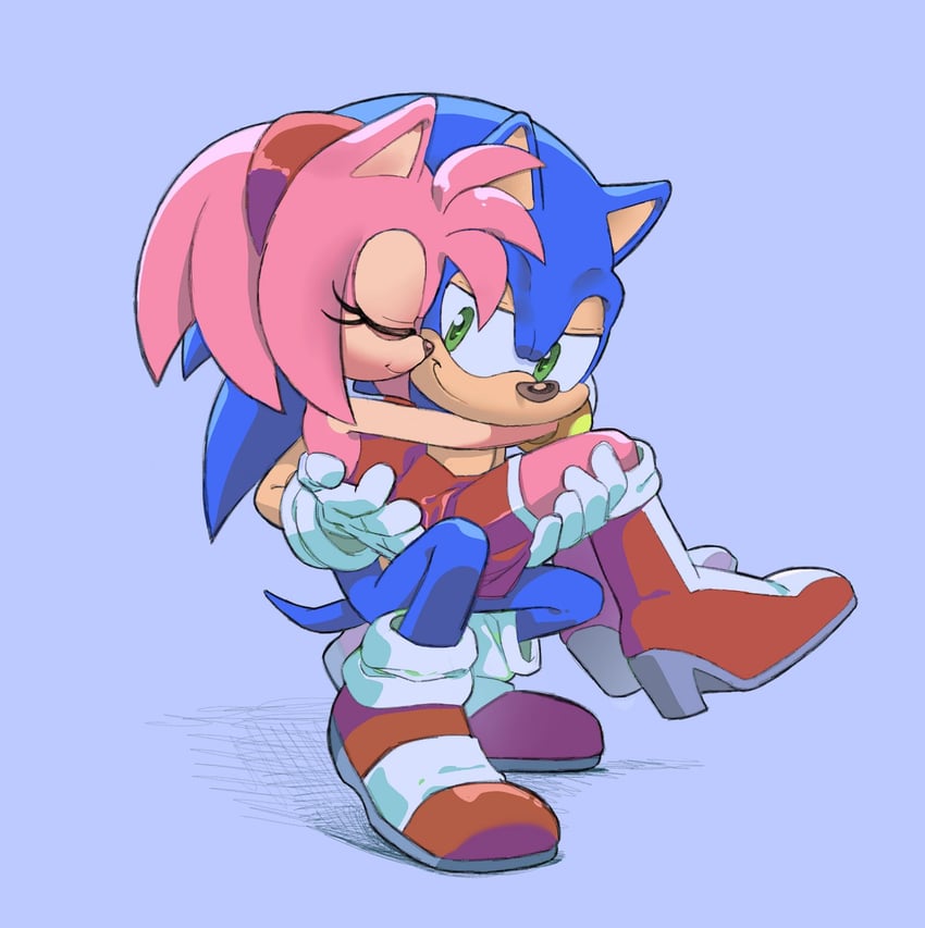 sonic the hedgehog and amy rose (sonic) drawn by shira-hedgie