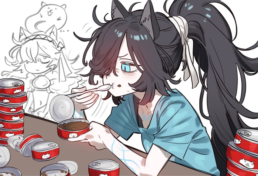 cat, dark kasli, and kasli (nyanko daisensou) drawn by ebora