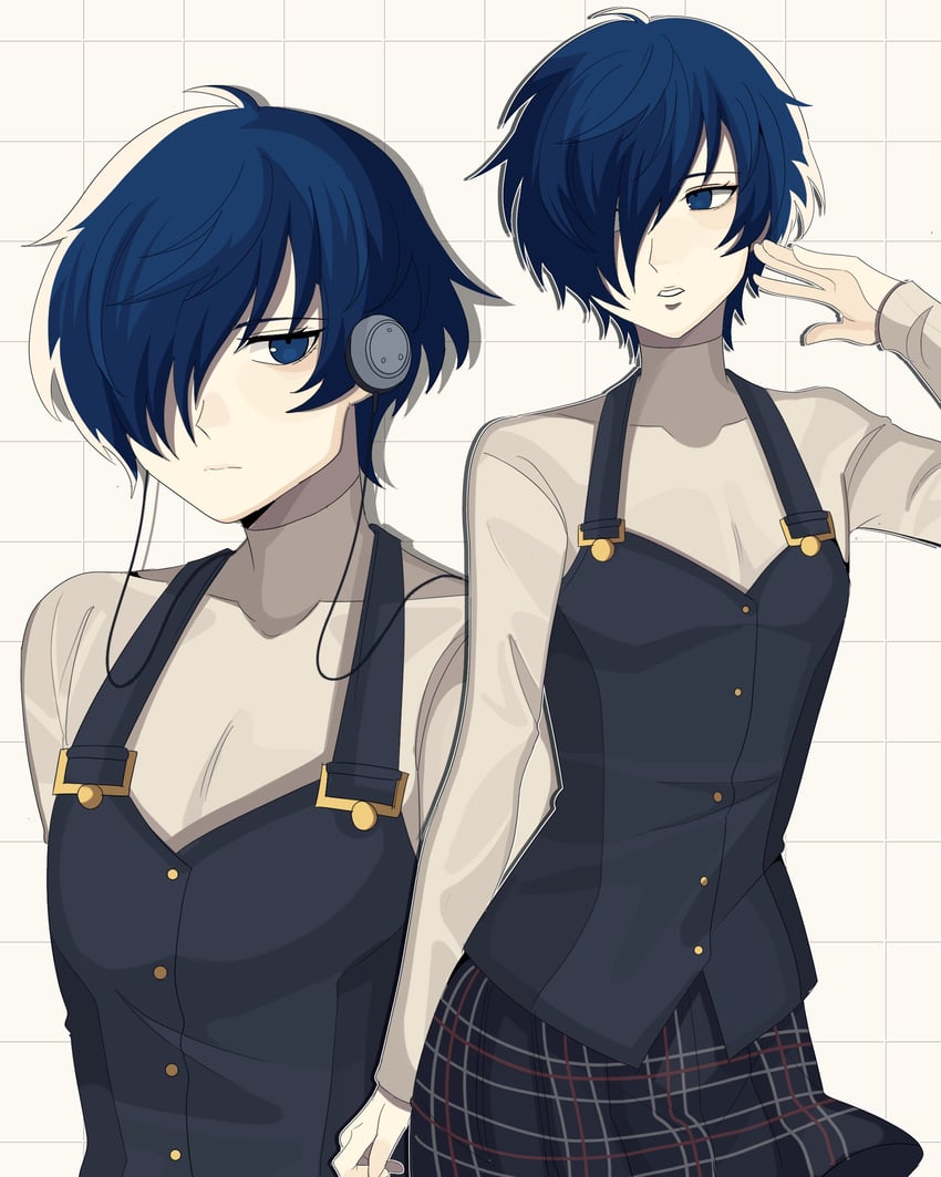 yuuki makoto and niijima makoto (persona and 2 more) drawn by bobamiruku