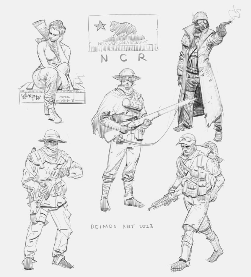 ncr veteran ranger (fallout and 1 more) drawn by deimos_art