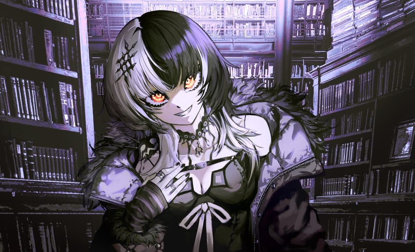 shiori novella and yorick (hololive and 1 more) drawn by pungson_mori