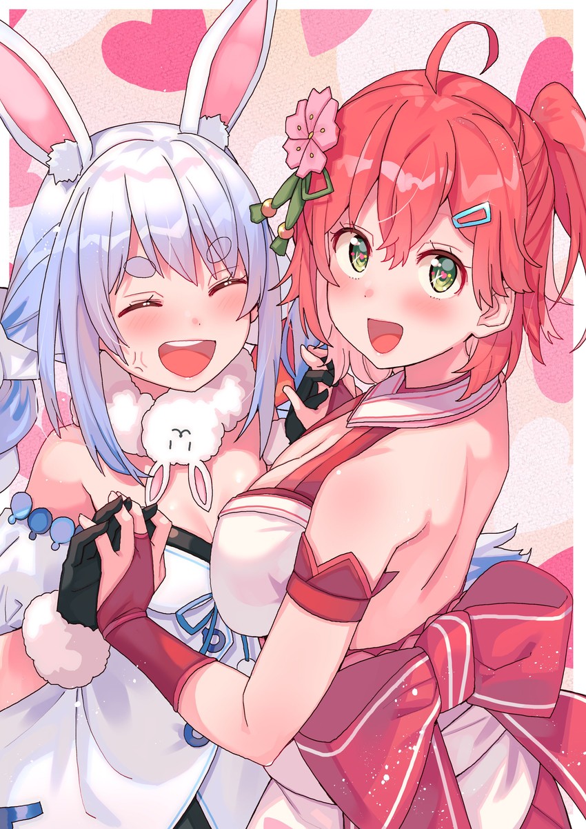 usada pekora, sakura miko, and don-chan (hololive) drawn by tonarikeru