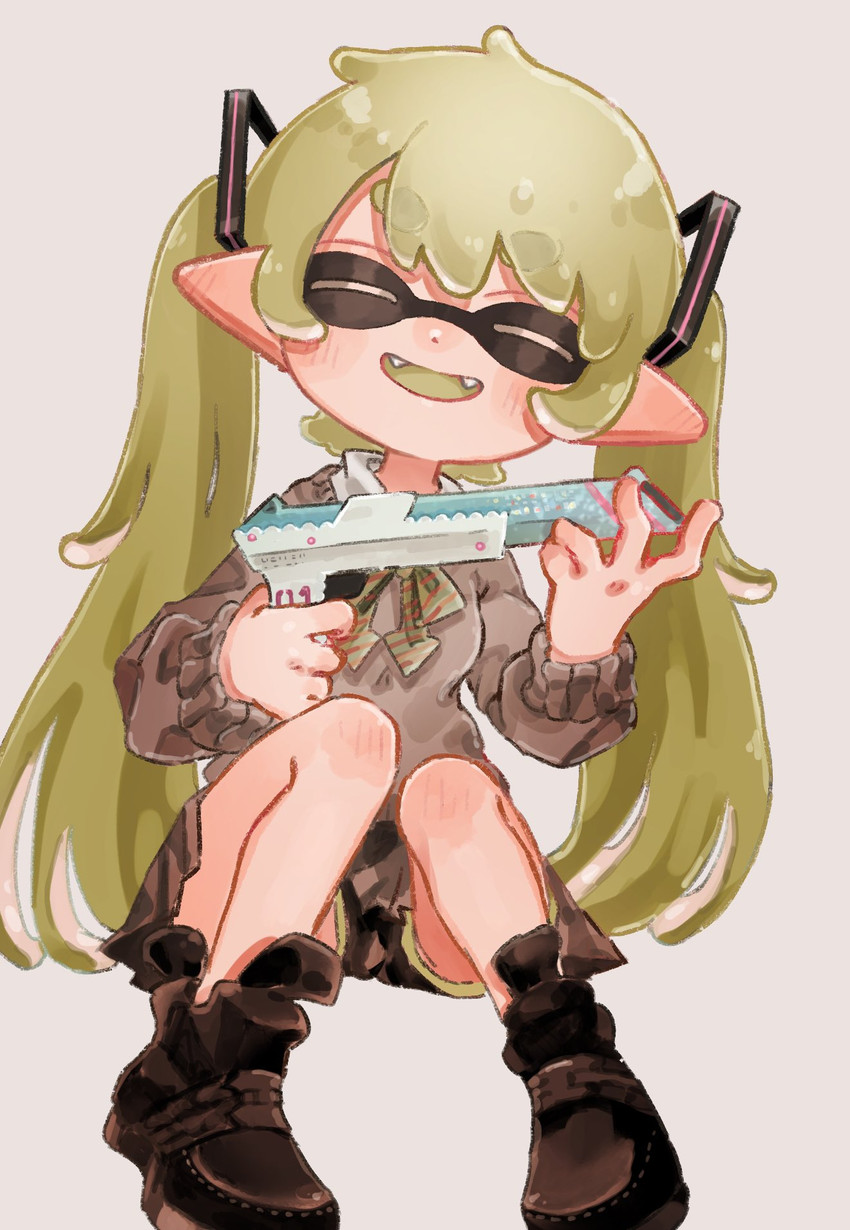 hatsune miku, inkling player character, and inkling girl (vocaloid and 1 more) drawn by plum0o0