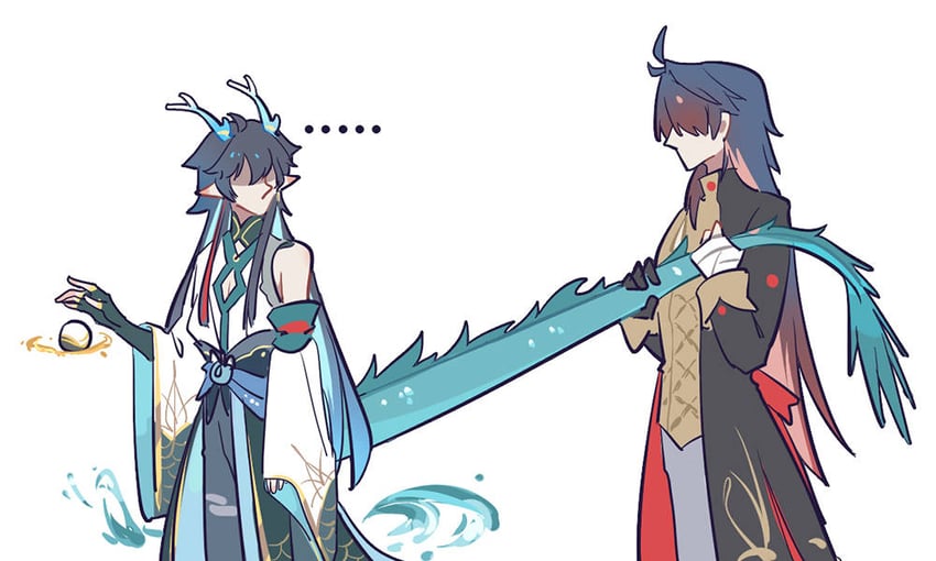 dan heng and blade (honkai and 1 more) drawn by elis10086