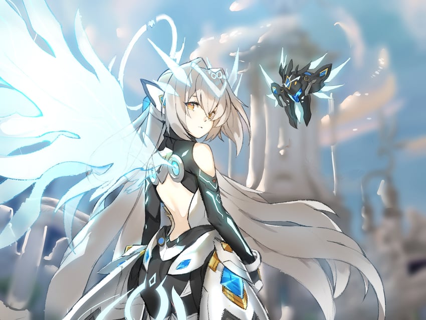 eve, moby, and code: sariel (elsword) drawn by 1nfb