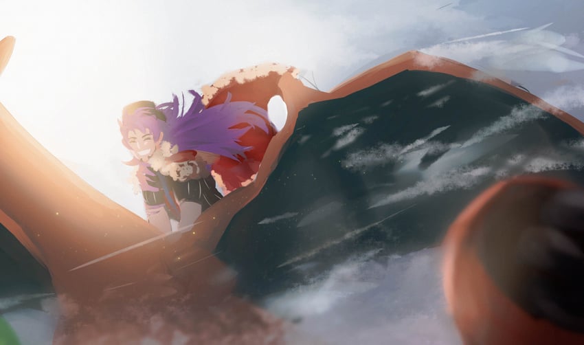 leon, raihan, and charizard (pokemon and 1 more) drawn by oui_(yuuguchi)